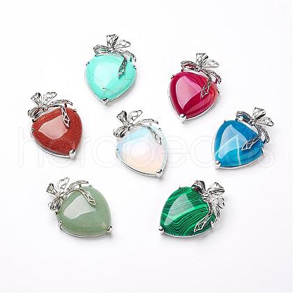 Natural & Synthetic Gemstone Pendants KK-P103-A-1