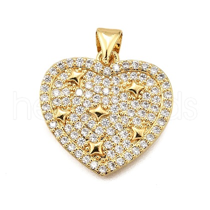Brass Micro Pave Cubic Zirconia Pendants KK-K401-05C-G-1
