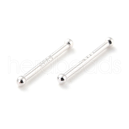 Tiny Barbell 999 Fine Silver Stud Earrings for Girl Women EJEW-I259-11S-1