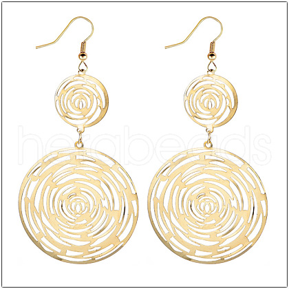 Hollow Rose Alloy Dangle Earrings FS-WGFEEC3-01-1