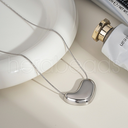 European Style Stainless Steel Heart Pendant Necklaces for Women Men VR3577-2-1