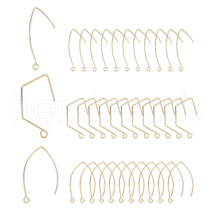 SUPERFINDINGS 36Pcs 3 Style Brass Earring Hooks KK-FH0004-81-1