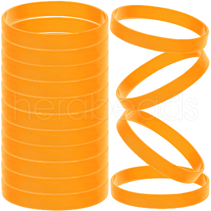 CREATCABIN 24Pcs Word Silicone Cord Bracelet Wristband BJEW-CN0001-06B-1