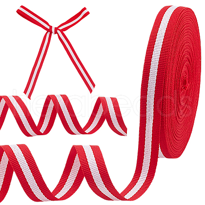 GOMAKERER 25 Yards Polyester Striped Ribbons OCOR-GO0001-29C-1