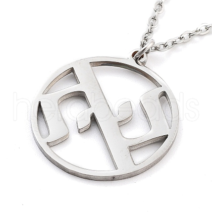 Non-Tarnish 304 Stainless Steel Pendant Necklaces NJEW-P306-01P-1
