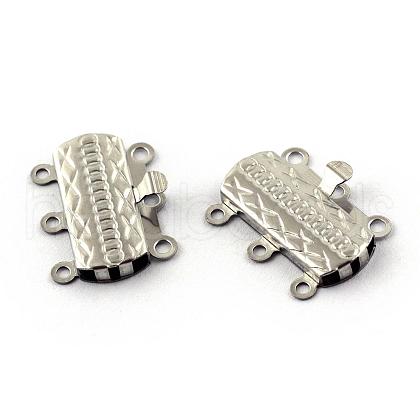 Tarnish Resistant 304 Stainless Steel Box Clasps STAS-Q194-26-1