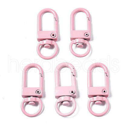 Spray Painted Eco-Friendly Alloy Swivel Snap Hooks Clasps PALLOY-T080-02K-NR-1