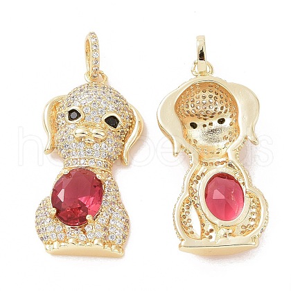 Brass Micro Pave Cubic Zirconia Pendants ZIRC-I063-35G-1