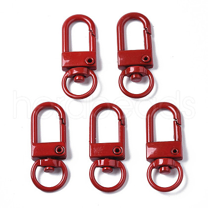 Spray Painted Eco-Friendly Alloy Swivel Snap Hooks Clasps PALLOY-T080-02G-NR-1