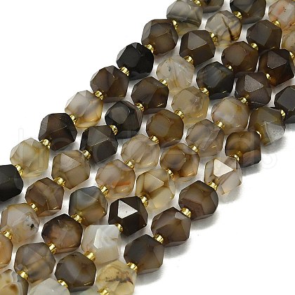 Natural Banded Agate Beads Strand G-I376-A45-01-1