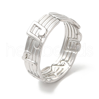 304 Stainless Steel Cuff Wide Band Finger Rings RJEW-L107-015P-1