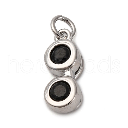 Brass Micro Pave Cubic Zirconia Pendants KK-P308-70P-1