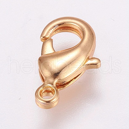 Brass Lobster Claw Clasps X-KK-G318-03G-1