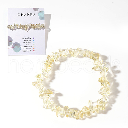 Natural Citrine Chips Stretch Bracelets for Women AY5330-8-1