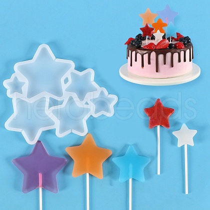 Star Shape Food Grade Silicone Lollipop Molds DIY-D069-18-1
