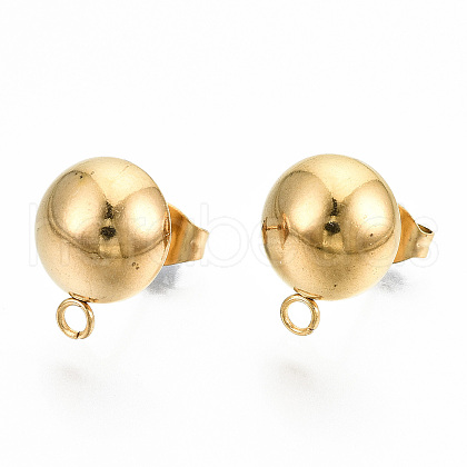 304 Stainless Steel Stud Earring Findings STAS-Q225-16B-10mm-1