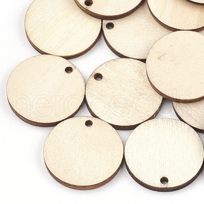 Undyed Wood Pendants WOOD-T008-13-1