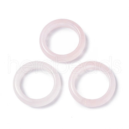 Natural Rose Quartz Plain Band Ring RJEW-P044-01B-03-1