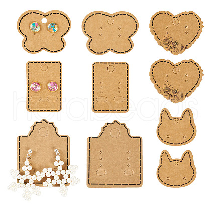  150Pcs 5 Styles Kraft Paper Earring Display Cards DIY-TA0006-04-1