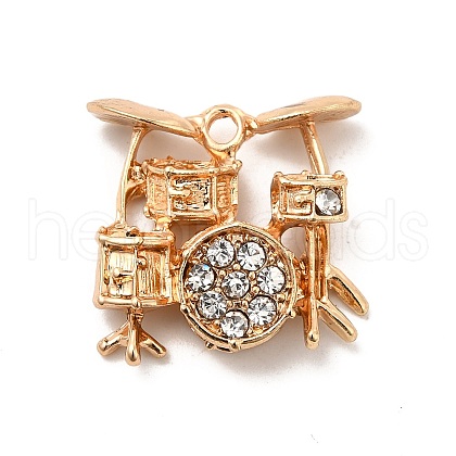 Rack Plating Alloy Rhinestone Pendants ALRI-M006-10G-1