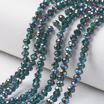 Electroplate Transparent Glass Beads Strands EGLA-A034-T8mm-Q15-1