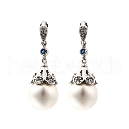 Shell Pearl Round Pendants STER-L067-02P-1