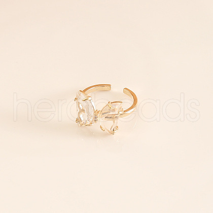Butterfly Brass Glass Cuff Rings WGB6B8C-01-1