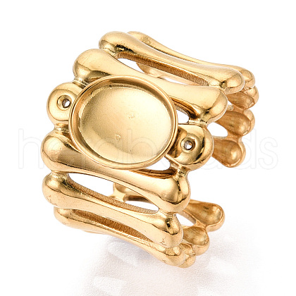 304 Stainless Steel Cuff Ring Components STAS-T066-47G-1