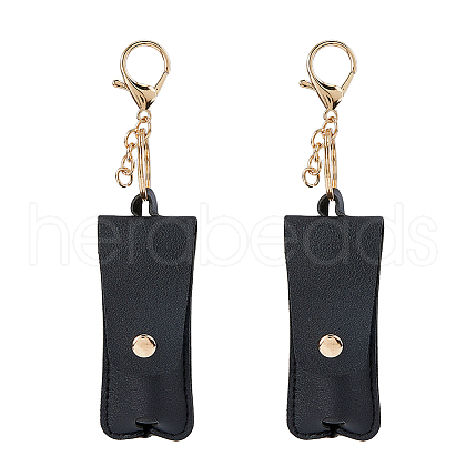 PU Leather Lipstick Holder Keychains AJEW-WH0270-203C-1