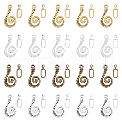 4 Colors Alloy Hook and Eye Clasps PALLOY-FH0001-28-RS-1