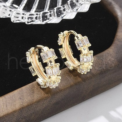 Brass Glass Hoop Earrings EJEW-Q014-23G-1