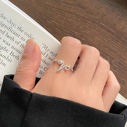 S925 Stainless Steel Cuff Rings for Women FS-WG79458-18-1
