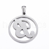 304 Stainless Steel Pendants STAS-K162-044P-2