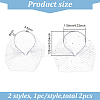 Fingerinspire 2Pcs 2 Styles Bridal Rhinestones Pearl Mesh Veil Cloth Hair Bands MRMJ-FG0001-16A-2