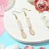 Rose Quartz Dangle Earring for Women EJEW-JE05928-02-2