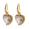 Brass Cubic Zirconia Dangle Earrings EJEW-M048-06G-4