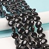 Dyed & Heated Natural Black Agate Beads Strands G-M403-C12-03-2