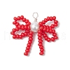 Handmade Glass Seed Beaded Pendants PALLOY-MZ00768-02-1