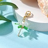 Glass & Acrylic & Shell Pearl Flower Pendant Decorations HJEW-MZ00209-04-1