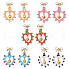 Glass Seed Beads Dangle Stud Earrings EJEW-MZ00396-2