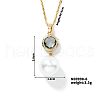 Brass Pave Rhinestone & Imitation Pearl Round Pendnat Shiny Women's Necklaces for Women NM0826-6-1