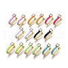 Brass Micro Pave Clear Cubic Zirconia Huggie Hoop Earrings EJEW-R144-009-NF-1