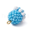 Seed Beads Beaded Charms PALLOY-MZ00360-5