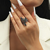 Zinc Alloy Rhinestone Finger Rings for Women UG4795-7-2