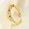 Brass Micro Pave Cubic Zirconia Cuff Rings for Women RJEW-H247-31G-1