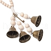 Iron Bell & Tibetan Style Alloy Pendant Decorations HJEW-JM003371-02-4