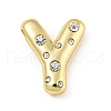 Brass Micro Pave Clear Cubic Zirconia Pendants KK-E093-04G-Y-1