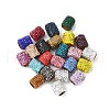Rhinestone Clay Pave Brass Beads KK-P305-08G-1