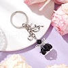 Glass & Tibetan Style Alloy Keychain KEYC-MZ00037-04-1