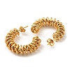 PVD Vacuum Plating 304 Stainless Steel Arch with Spiral Stud Earrings for Women EJEW-F319-08G-3